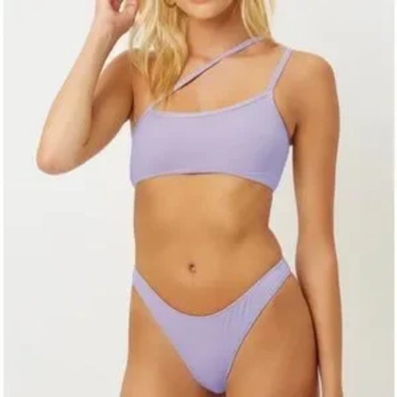 Frankie's Bikinis Metallic Lilac Bikini Set (Top+Bottom, XS) - Picture 2 of 5